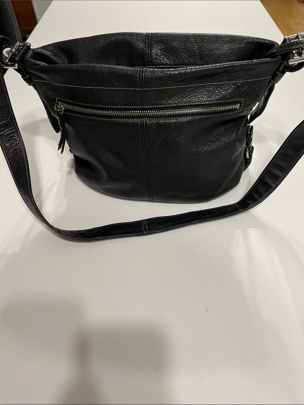 Coach Pebbled Leather Convertible Shoulder Crossbody Bag Black F15064